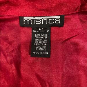 MischkaPu Vibrant Red Satin Blouse